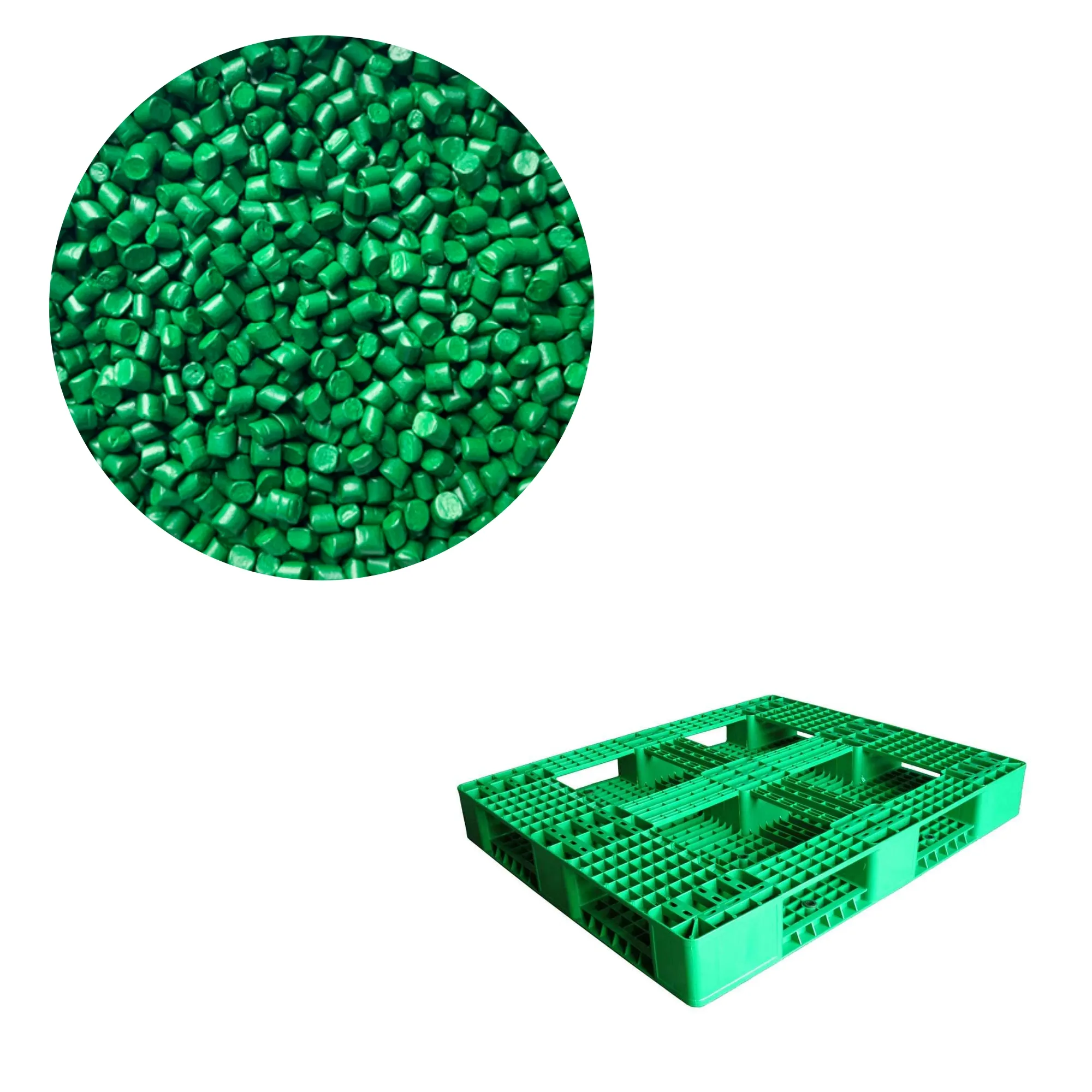 하이 퀄리티 HDPE LLDPE PP 펠릿 공장 가격의 녹색 플라스틱 트레이 용 녹색 마스터 배치 플라스틱 입자