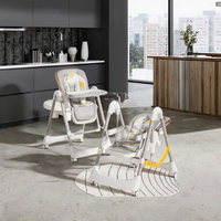 Chaise haute convertible pour bébé la plus vendue avec coussin amovible, base antidérapante, design moderne en bois, pour la maison et la crèche, facile à nettoyer