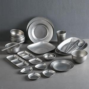 Juego de Cubiertos de acero inoxidable 304 Retro para acampar al aire libre, <span class=keywords><strong>barbacoa</strong></span>, té, incluye tazón, plato, tenedor, cuchara, palillos, juegos de tazas - Product Image 4