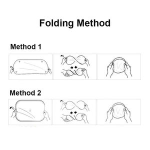 Tùy chỉnh in ấn có thể gập lại phía trước kính chắn gió Polyester UV PE bong bóng xe Sun Shades tự động giá rẻ đôi vòng tròn xe dù để che nắng với logo - Product Image 6