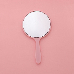 Mini miroir de maquillage rond en plastique Petit miroir rond à main en plastique - Product Image 1
