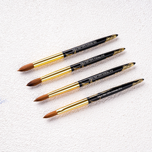 Cọ vẽ móng tay Poly Gel hai đầu phổ biến của Anh, cán kim loại tùy chỉnh, nhãn hiệu riêng, kèm dụng cụ cạo # 2/4/6/8/10/12 - Product Image 2