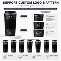 Gobelets isolés sous vide avec logo personnalisé Tasse à café de voyage en acier inoxydable avec doublure en céramique Tasse à café réutilisable étanche avec couvercle