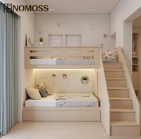 Lit superposé compact haut de gamme pour enfants avec solution de couchage partagée pratique pour les maisons familiales, les appartements, les auberges et les dortoirs