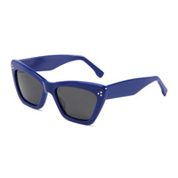 Haute qualité Vintage oeil de chat Demi cadre polarisé Tac lentille personnalisé acétate lunettes de soleil nouvelles lunettes de mode populaires femmes hommes
