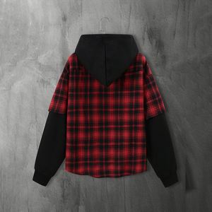 Felpa da Uomo in Stile Giapponese a Due Pezzi <span class=keywords><strong>con</strong></span> Cuciture, Pullover <span class=keywords><strong>con</strong></span> Cappuccio e Stampa Personalizzata, Vendita all'Ingrosso ODM - Product Image 2