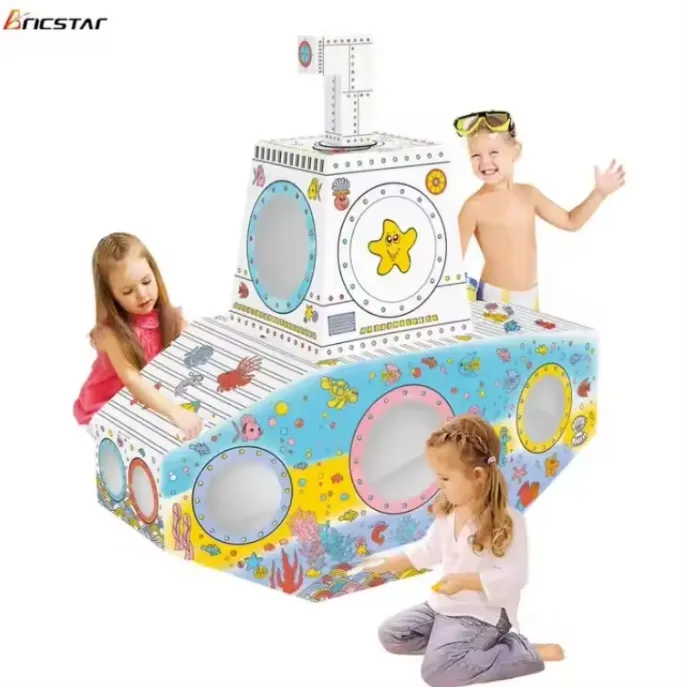 Bricstar sıcak satış oyuncaklar çocuklar için eğitim diy Doodle denizaltı 3d bulmaca oyuncaklar, işık ve müzik ile
