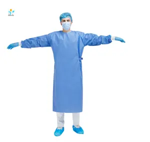 Tissu non tissé de robe de protection de robe d'isolement d'hôpital médical jetable de haute qualité