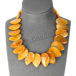 Collana con Gemma a Goccia Collana in Pietra Naturale con Perline per Donna 30x22x5mm 809019 - Product Image 6