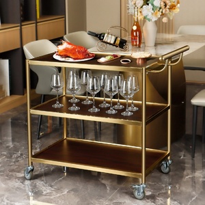 Chariot <span class=keywords><strong>de</strong></span> service multifonctionnel Maokangyun MC2 pour la restauration, les hôtels, les boissons et les aliments, à pousser à la main, silencieux, mobile, en métal, à 4 roues, durable, pour les KTV et les clubs - Product Image 3