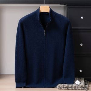 <span class=keywords><strong>Cardigan</strong></span> Invernale da <span class=keywords><strong>Uomo</strong></span> 12GG Spesso 600g 100% Cashmere <span class=keywords><strong>con</strong></span> Strato d'Aria Business Casual <span class=keywords><strong>con</strong></span> Zip Antistrappo Antirughe - Product Image 2
