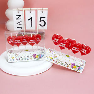 Set di 5 Candeline a Forma di <span class=keywords><strong>Cuore</strong></span> per Dichiarazioni Romantiche, Decorazione per Torte di Compleanno e San Valentino - Product Image 2