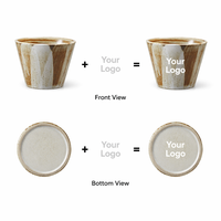Mug en grès conique MSH 220 ml (7,5 oz) avec logo personnalisé, tasse en céramique sans anse pour l'hôtellerie professionnelle mondiale