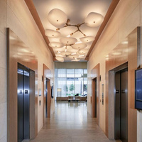Décoration personnalisée du hall d'hôtel, lustre en feuille de lotus, salle de banquet, lustre moderne en verre LED pour hôtel