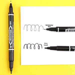 Commercio all'ingrosso <span class=keywords><strong>nero</strong></span> a doppia testa penna Gouxie impermeabile Non sbiadita della pittura del colpo degli studenti di arte marcatori cancelleria per i bambini - Product Image 3