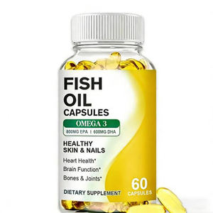 Gélules d'huile de poisson Oméga <span class=keywords><strong>3</strong></span> EPA DHA de qualité supérieure à haute pureté pour le soutien cardiovasculaire et l'amélioration des fonctions cognitives - Product Image 1