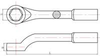 Clé à douille industrielle X-SPARK 1-7/8" 40 en acier chromé à six pans, avec poignée décalée |   Impact hexagonal de type américain