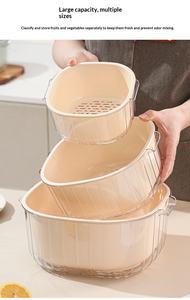 Cestino Scolapiatti Pieghevole a Doppio Strato in PET PP Stile Nordico Sun Xiaomei per Verdura e Frutta, Lavaggio e Conservazione in <span class=keywords><strong>Cucina</strong></span> - Product Image 5