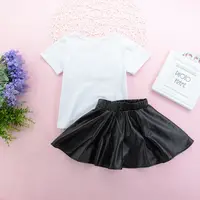 2022 Grosir Pakaian Anak-anak Musim Panas Setelan Kaus Kasual Bayi Perempuan Rok Mini Anak-anak Set Pakaian Anak Kecil Perempuan
