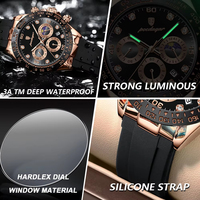 Jam Tangan Pria POEDAGAR 629 Fashion Luxury Quartz Chronograph Berkualitas Tinggi Tahan Air Jarum Bercahaya