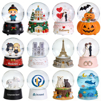 Boules à neige personnalisées de luxe en résine pour entreprise, 45-200 mm, ornements et cadeaux souvenirs personnalisés pour entreprise