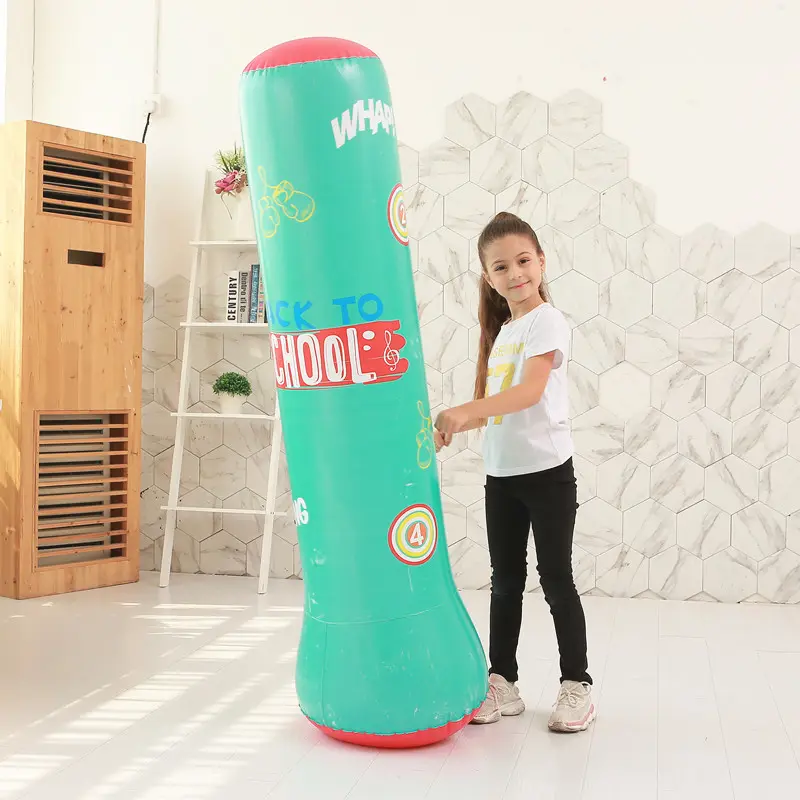 Opblaasbare Bokszak Voor Kinderen Vrij Staande Bounce Back Tumbler Voor Karate Kickboxing Kid Boxing Bag