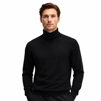 Pull à col roulé en laine mérinos 100% OEM pour homme, col haut, lavable en machine, 5 couleurs, pull en pure laine