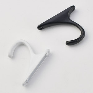 Crochets muraux simples en alliage d'aluminium noir et blanc pour manteaux et chapeaux, à fixer derrière les portes ou sur les murs - Product Image 1