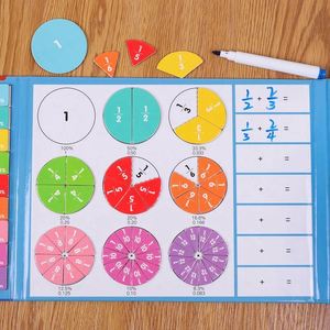 Aides pédagogiques en mathématiques, manipulatives magnétiques, jouet éducatif pour la salle de classe et la maison, tuiles de fractions, cercles - Product Image 2