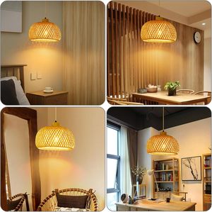 12 Inch <strong>Boho</strong> Wicker Pendant <strong>Light</strong>, Natural Rattan <strong>Ceiling</strong> Lamp for Restaurant, Hotel, Kitchen Island, Luxury Farmhouse - Product Image 6