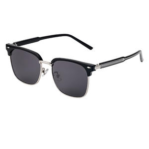 แว่นกันแดดโพลาไรซ์แบบครึ่งกรอบสำหรับผู้ชาย รุ่น Dl D6375 กรอบโลหะ TAC เลนส์ป้องกันรังสียูวี 400 สีดำ ระดับ 2 - Product Image 5