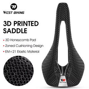 WEST BIKING-sillín de bicicleta de carretera con estampado 3D, resistente al agua, zona de absorción de impacto <span class=keywords><strong>EM</strong></span> + 21, transpirable y aerodinámico - Product Image 1