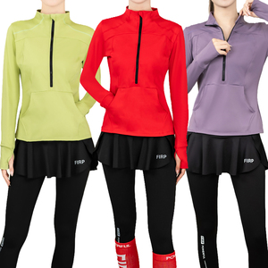 Collants d'entraînement à jupe avec manches à trou pour le pouce et short intégré idéal pour une utilisation en été - Product Image 3