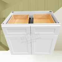 Gabinetes de cocina estilo coctelera de EE. UU. Armarios de cocina de madera con cajones