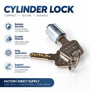 <span class=keywords><strong>Serrure</strong></span> de boîte à outils à cylindre CamLock en alliage de zinc chromé, anti-effraction, haute sécurité, ANSI Grade 2, à 2 clés, OEM/ODM - Product Image 2