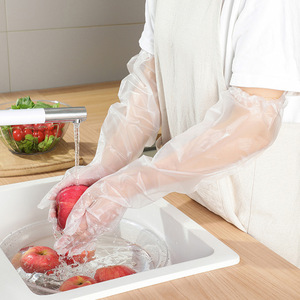 Gants jetables en film étirable transparents pour la cuisine et la maison, épaisseur 0,05-0,1 mm, 10 pièces - Product Image 1