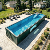 Piscine préfabriquée en conteneur maritime de 20 pieds, personnalisée avec fenêtre en acrylique pour la cour de villa