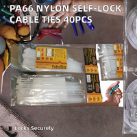 Attaches-câbles en nylon 66 autobloquants RCR, 4,8 mm x 200 mm, CE ROHS REACH, résistants aux UV, usage industriel, noir/jaune/rouge, en sachets