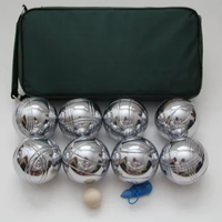 Jeu de boules de pétanque pour 2 à 4 joueurs. Kit de jeu d'extérieur pour pelouse et plage avec pallino, corde de mesure et sac de transport.