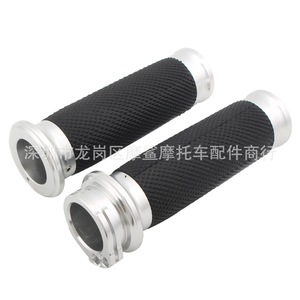 Puños de Manillar para Motocicleta Moshark, Negros y Plateados, de Goma CNC, Puño de Acelerador, Piezas de Modificación Retro - Product Image 2