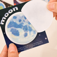 Bloc-notes adhésifs Creative Planet, forme Terre et Lune, mignon, thème spatial et galaxie, papier à messages détachable, fournitures de bureau et scolaires