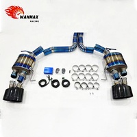 Système d'échappement OPF pour Audi RS7 C8 (4.0 TFSI) 2017-2018, avec X-Pipe et embouts noirs brûlés bleus de 76 mm, utilise les valves OEM, sans contrôleur