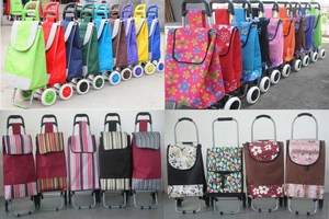 थोक पोर्टेबल हल्के तह 6 पहियों किराने की सुपरमार्केट फोल्डेबल शॉपिंग कार्गो सामान सीट के साथ सीट के साथ - Product Image 4