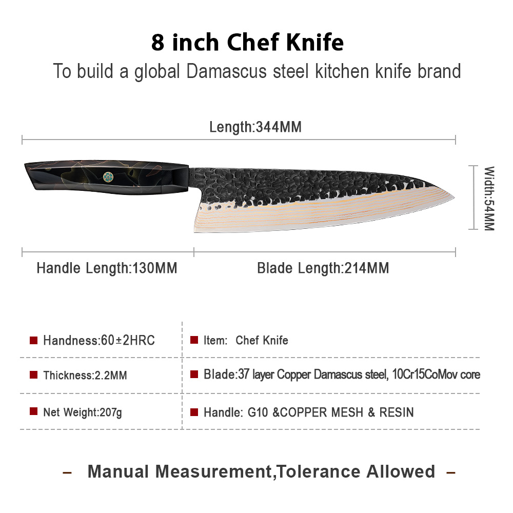 cuchillo de chef negro DMS-544