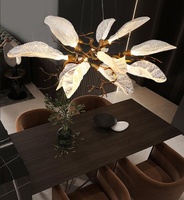 Design Contemporain Décoration Intérieure Hôtel Villa Escalier Centre Commercial Moderne Cuivre Lumières De Luxe Cristal Feuille Branche Led Lustres