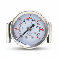 HUBEN 150PSI 10kg/cm 40mm Dial Axial Mount Pressure Gauge with Bracket Liquid Filled Black Iron 12-Month Warranty