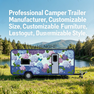 Remolque de <span class=keywords><strong>caravana</strong></span> de estilo europeo vintage, pintado a medida, para acampar en familia, con interior opcional para RV. - Product Image 6