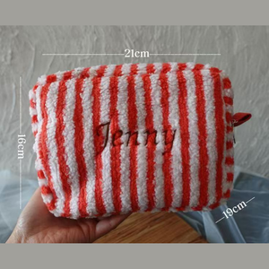 Embroidery Logo Stripe Cosmetic <b>Bag</b> Large Capacity Travel <b>Toiletry</b> <b>Bag</b> Portable Women Makeup <b>Bag</b> - Product Image 4