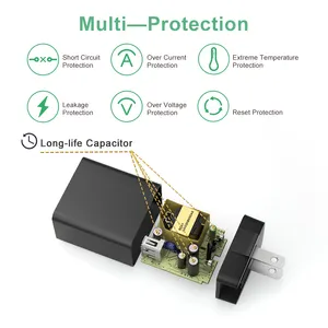 بيع مباشر من المصنع شاحن USB سريع الحائط بقدرة 5 فولت 2 أمبير لشحن الهاتف المحمول Xiaomi Mi 8 وiPad شحن SCP بالطاقة قصيرة