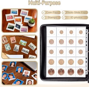 Handmade PU <b>Coin</b> Holder Album 200 Pockets 10 Page Waterproof Display Book for Collectors Badges Medallions Storage - Product Image 4